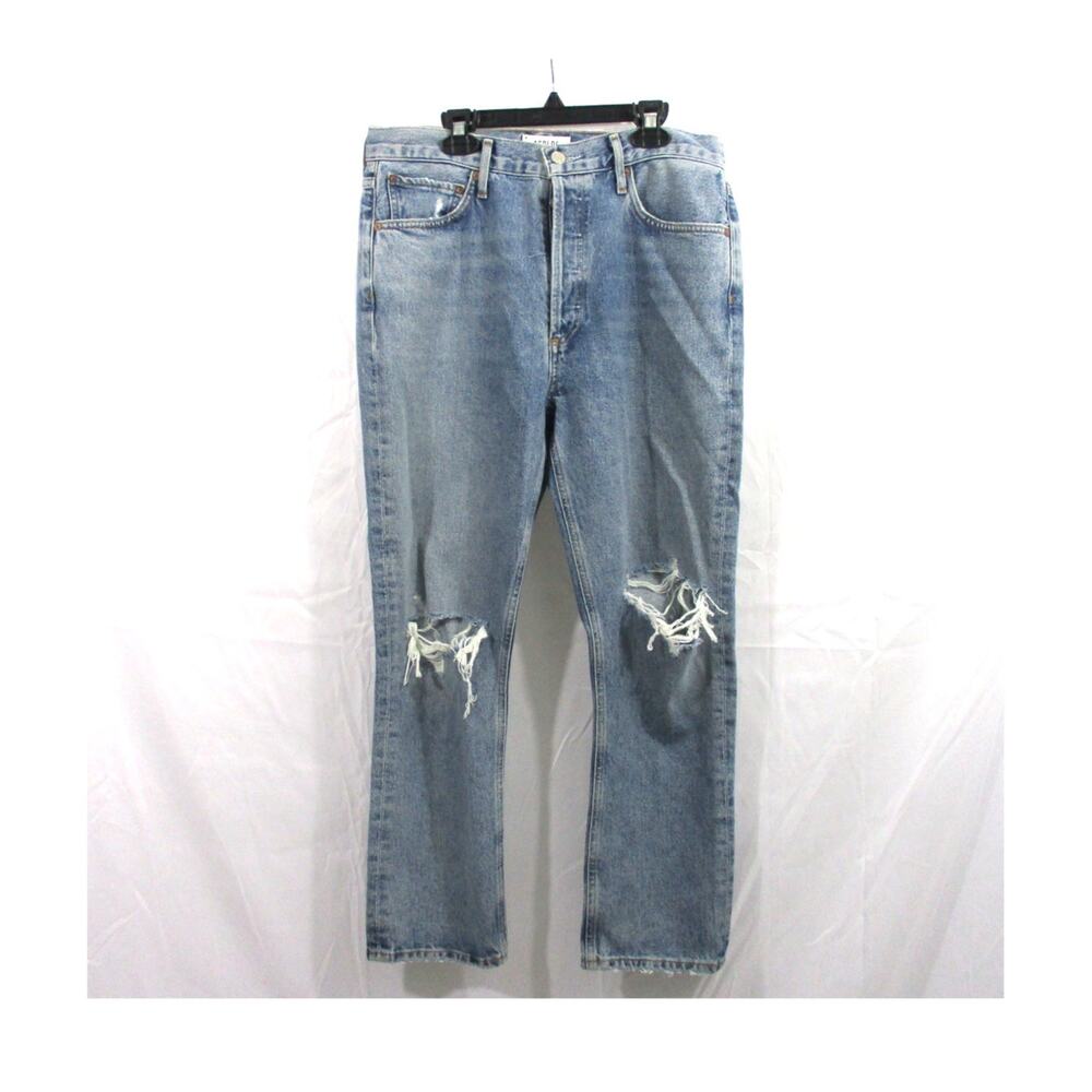 Agolde Riley Lightwash Distressed Jeans Size 29